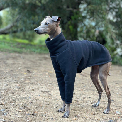 The Steve Italian Greyhound Jumper in Black, Left Side and Side Profile