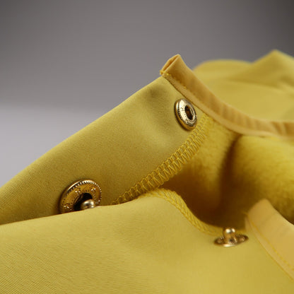 The Rae Yellow Italian Greyhound Coat, Back Leg Poppers